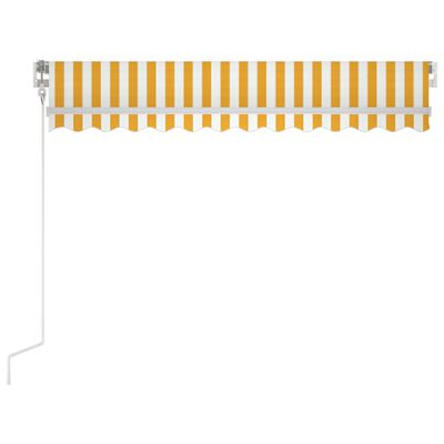 vidaXL Toldo automático LED sensor de viento amarillo blanco 350x250cm