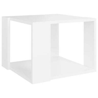 vidaXL Mesa de centro de madera contrachapada blanco 40x40x30 cm