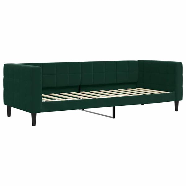 vidaXL Sof&aacute; cama sin colch&oacute;n terciopelo verde oscuro 80x200 cm