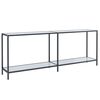vidaXL Mesa consola vidrio templado blanco 200x35x75,5 cm