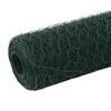 vidaXL Alambrada de gallinero acero revestimiento PVC verde 25x1,5 m