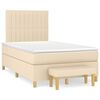 vidaXL Cama box spring con colch&oacute;n tela color crema 120x190 cm
