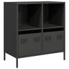 vidaXL Aparador de acero laminado en fr&iacute;o negro 68x39x73,5 cm