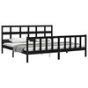 vidaXL Estructura de cama con cabecero madera maciza negro 200x200 cm