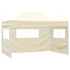 vidaXL Carpa pleglable con 3 paredes crema 3x4,5 m