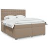 vidaXL Cama box spring con colchón cuero sintético capuchino 200x200cm
