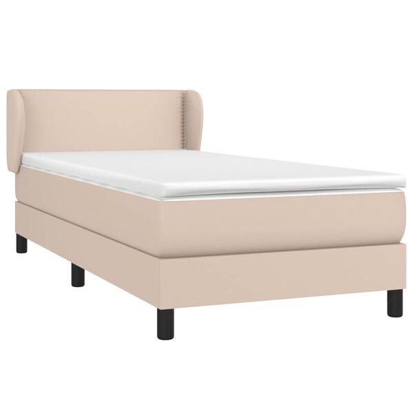 vidaXL Cama box spring con colch&oacute;n cuero sint&eacute;tico capuchino 80x200 cm