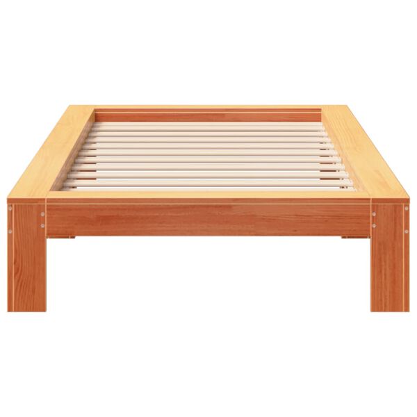 vidaXL Estructura de cama sin colch&oacute;n madera maciza marr&oacute;n 90x190 cm
