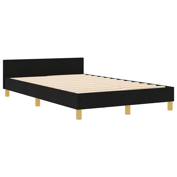 vidaXL Estructura de cama con cabecera Negro 120 x 200 cm tela