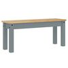 vidaXL Banco de comedor PANAMA madera maciza de pino gris 105x30x45 cm