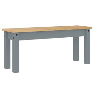 vidaXL Banco de comedor PANAMA madera maciza de pino gris 105x30x45 cm