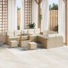 vidaXL Conjunto de sof&aacute;s de jard&iacute;n 13 pcs Beige rat&aacute;n sint&eacute;tico