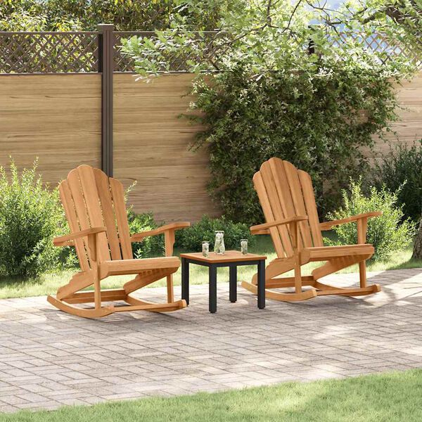 vidaXL Silla mecedora Adirondack 2 pcs Marr&oacute;n 100 x 77 x 99 cm