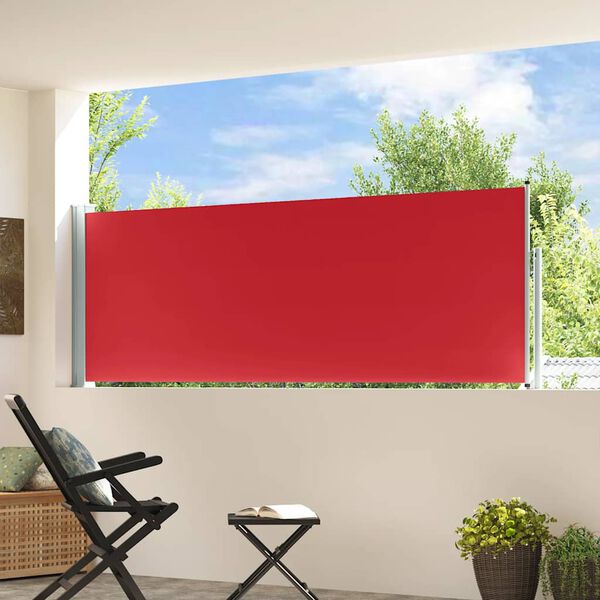 vidaXL Toldo lateral retr&aacute;ctil de jard&iacute;n rojo 100x300 cm