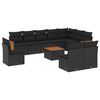 vidaXL Set de sof&aacute;s de jard&iacute;n 11 pzas y cojines rat&aacute;n sint&eacute;tico negro