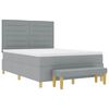 vidaXL Cama tipo Box Spring con colch&oacute;n Gris Claro 140 x 190 cm tela