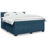 vidaXL Cama box spring con colch&oacute;n terciopelo azul 180x200 cm