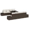 vidaXL Conjunto de sof&aacute; de jard&iacute;n 9 uds. Marr&oacute;n y crema