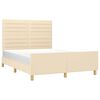 vidaXL Cama sin colch&oacute;n tela color crema 140x200 cm