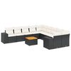 vidaXL Set de sof&aacute;s de jard&iacute;n 11 pzas y cojines rat&aacute;n sint&eacute;tico negro