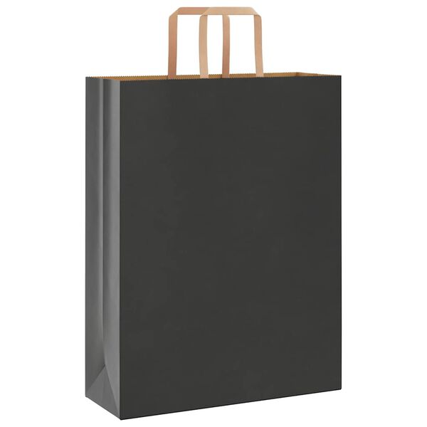 vidaXL Bolsas de papel con asas 250 uds negra 32x12x42 cm
