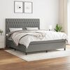 vidaXL Cama box spring con colch&oacute;n tela gris oscuro 180x200 cm