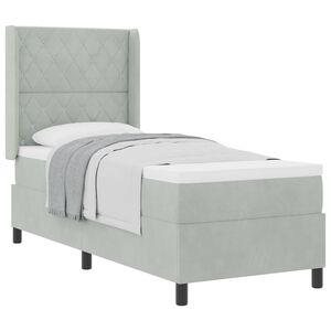 vidaXL Cama tipo Box Spring Gris Claro 80 x 200 cm Terciopelo