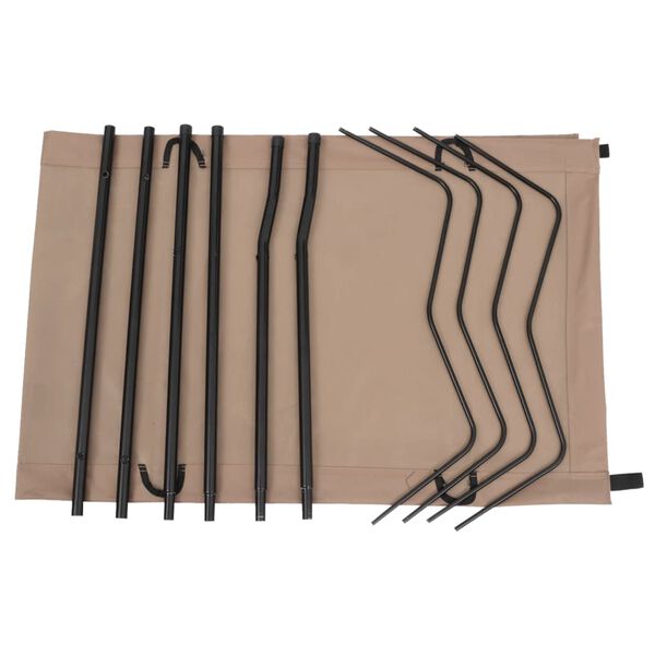 vidaXL Cama de camping tela Oxford y acero taupé 180x60x19 cm