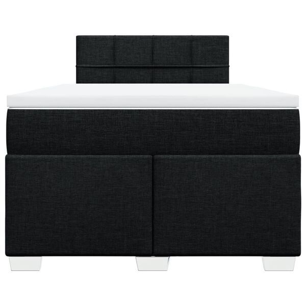 vidaXL Cama box spring con colch&oacute;n tela negro 120x190 cm