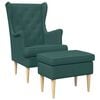 vidaXL Sill&oacute;n con Pouf 2 uds. Verde oscuro Tela