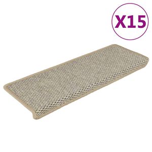 vidaXL Alfombrillas autoadhesivas sisal 15 uds verde claro 56x17x3 cm