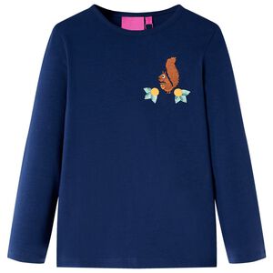 Camiseta infantil de manga larga azul marino 104
