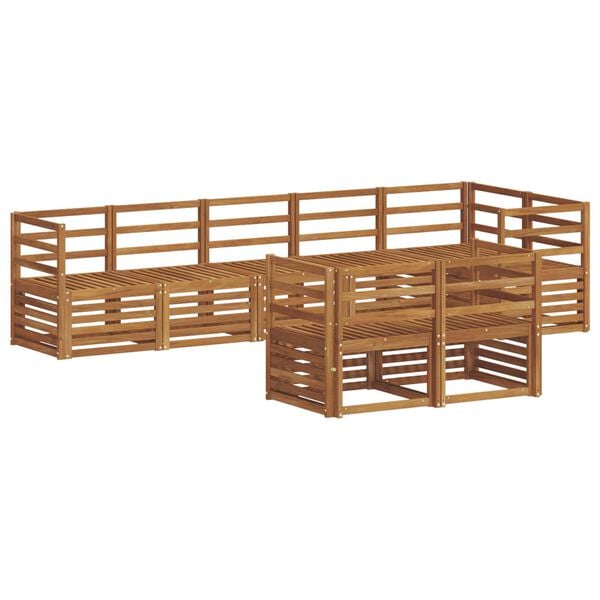 vidaXL Juegos de sof&aacute;s 8 pcs Natural Madera de Acacia S&oacute;lida