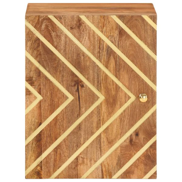 vidaXL Mueble de ba&ntilde;o de pared madera maciza mango marr&oacute;n y negro