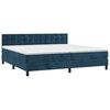 vidaXL Cama box spring con colch&oacute;n terciopelo azul oscuro 200x200 cm