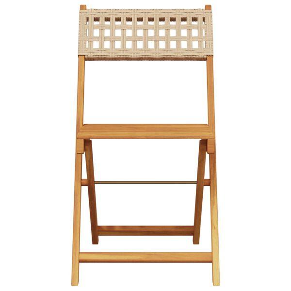 vidaXL Set de comedor de jard&iacute;n 5 pzas rat&aacute;n PE madera maciza beige
