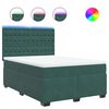 vidaXL Cama box spring con colchón terciopelo verde oscuro 160x200 cm