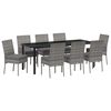 vidaXL Conjunto de Comedor de Jard&iacute;n 9 pcs Gris