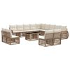 vidaXL Conjunto de sof&aacute;s de jard&iacute;n 14 uds. Beige y blanco crema