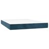 vidaXL Cama box spring con colch&oacute;n terciopelo azul oscuro 140x190 cm