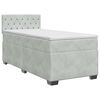 vidaXL Cama box spring con colch&oacute;n Gris Claro 90 x 190 cm Terciopelo