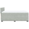 vidaXL Cama box spring con colch&oacute;n terciopelo gris claro 140x190 cm
