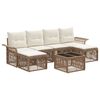 vidaXL Conjunto de sof&aacute;s de jard&iacute;n 7 uds. Beige rat&aacute;n sint&eacute;tico