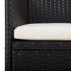 vidaXL Juego de comedor de jard&iacute;n 5 piezas con cojines negro
