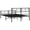vidaXL Estructura cama sin colchón con estribo metal negro 150x200 cm