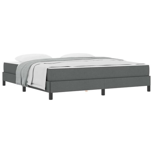vidaXL Cama tipo Box Spring con colch&oacute;n Gris oscuro 180 x 200 cm tela
