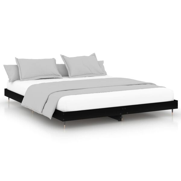 vidaXL Estructura de cama madera de ingeniería negra 120x200 cm