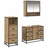 vidaXL Juego de muebles de ba&ntilde;o 3 uds. Roble artisan 80 x 33 x 60 cm