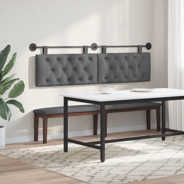 vidaXL Cabecera Colgante Gris oscuro 170 x 55 x 7 cm tela