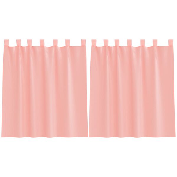 vidaXL Cortinas de gasa con bolsillos para varillas 2 uds. rosa